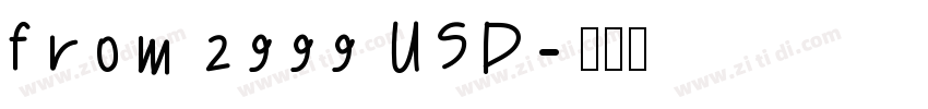 from 2999 USD字体转换